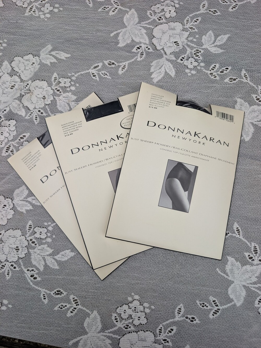3 Donna Karan New York Sheer Hosiery - Black & Brown